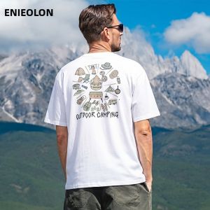 Enjeolon | Heavy Cotton Printed Loose Short Sleeve T-Shirt 230g