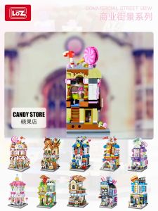 Street Mini Donut Shop 346-ชิ้น ชุด LOZ ลดจำนวนเล็กอยู่ในราคาที่สะดวก ตัวต่อเลโก้ ชุดของเล่นเดิม