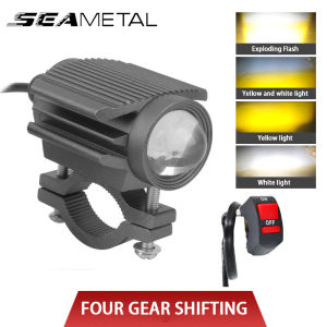 6500K Dual Color Motorcycle Spotlight 9-85V Led Headlights