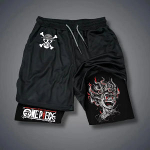 Bandai | One Piece Anime Luffy Printed Double Layer Shorts for Mens Sports and Fitness in Spring/Summer 2026