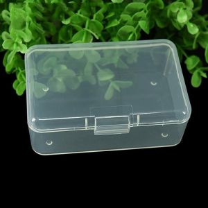 Clear Plastic Storage Box 9x6x3cm with Lid Small Airtight Organizer for Cards Coins Jewelry Crafts Stackable Container
