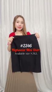 Jass Store High Waist Korean Office Wear Plain Plain Black Midi Skirt Thick Fabric 2346