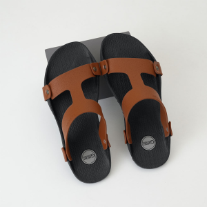 Sandal Selop Pria Dewasa Karet GOFORT Borealis Brown Terbaru Casual Empuk Tebal Kece