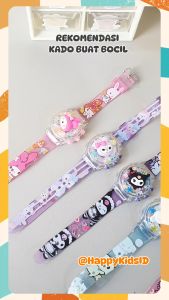 Jam Tangan Anak Perempuan Digital Musik & Lampu SANRIO Karakter Melody Kuromi
