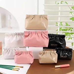 YIBAR กระเป๋าเก็บลิปสติกขนาดเล็กแบบเรียบง่ายทำจาก PU กระเป๋าเครื่องสำอางขนาดเล็กสำหรับผู้หญิงกระเป๋าจัดระเบียบดิจิทัลแบบพกพา