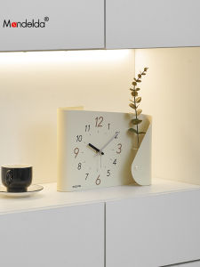 Mandeda Cream Style Home Decoration Living Room Entrance Desktop Decoration TV Cabinet Wine Cabinet Creative Clock