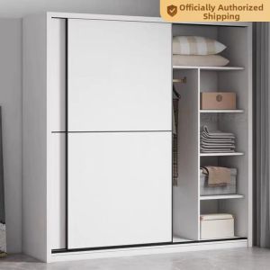DANBIYIN | Easy to Assemble Childrens Durable Wooden Sliding Door Wardrobe Small