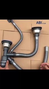 XI PHÔNG CHẬU RỬA BÁT ĐÔI BẦU INOX 110 XI PHÔNG THOÁT NƯỚC BỒN CHẬU RỬA CHÉN 2 HỘC ( XIPHONG CHẬU RỬA BÁT 2 HỐ )