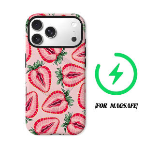 Vintage Strawberry Phone Case for iPhone 18 17 16 15 14 13 12 11 Air Pro Max Plus Double-layer Cover