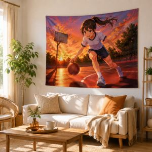 Vikama Rock Metal Band Tapestry Vintage Aesthetic Vikama Rock Concert Anime Tapestry Soft Wall Fabric With A Print Of A Girl