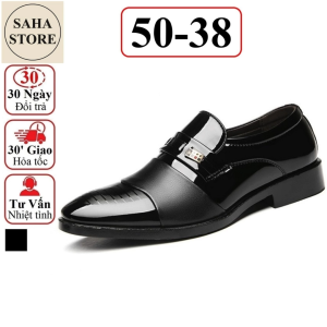 Giày tây công sở derby SAHA132 giầy nam đen âu trơn đẹp cao cấp buộc dây