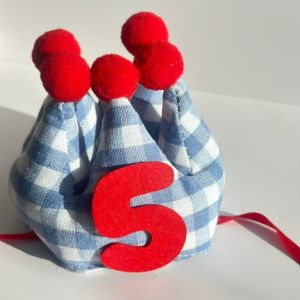 QIANHUAJIAN | Korean Style Birthday Party Crown Cap Plaid Design Number 1