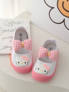 Pink Indoor Shoes for Toddlers Soft Bottom Sports Sneakers Breathable Canvas Princess Style Low Cut Elastic Closure All Season