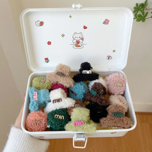 Colorful Lamb Fur Hair Clips Adorable Fashionable Mini Letter Hair Grips Korean Style Fresh Outlined Hair Accessories