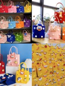 New Fashionable Thickened Felt Bag Cartoon Handbag Mommy Bag Baby Shower Gift Elegant Centennial Banquet Stylish Present Small Carry