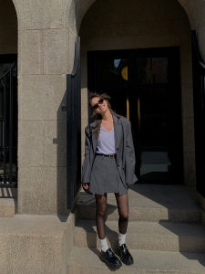 Fashionable Small Suit Set for Women Casual Spring 2024 Two-Piece Set Short Skirt Included Comfortable Viscose Material