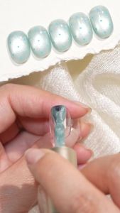 BORN PRETTY | BORN PRETTY 10ml Lake Blue Glass Bead Cat Magnetic Nail Gel Polish Soak Off UV Curing Nail Polish Long Lasting Decoration Gel