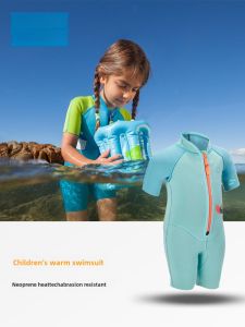 Decathlon Childrens Wetsuit One-Piece Swimsuit Durable Heat Insulation Suitable for Boys And Girls Diving Suit Swimming Suits