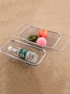 Stainless Steel Expandable Kitchen Sink Drain Basket Vegetable Washing Basin Drainage Basket Kitchen Storage Organizer