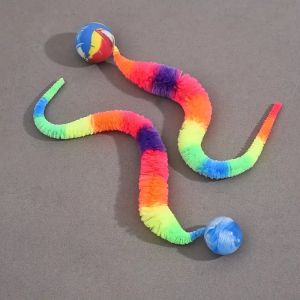 Geometric Worm Cat Toy: No-Battery Stick for Play & Chase | Realistic Wiggling Action