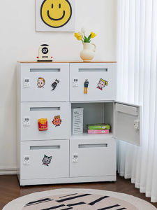 Modern Minimalist Iron Art Bedside Cabinet with Four Doors And Password Lock Bedroom Storage Wardrobe Home Organizing Furniture