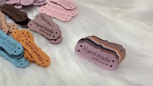 50Pcs PU Leather Tags Handmade With Love Labels Sewing Craft DIY Knittin Tags