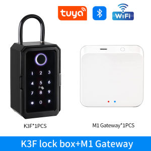 Waterproof TTlock Support Tuya App Fingerprint Bluetooth Key Box Application Remote Unlocking Wall Mounted Lock Box Safety Lock