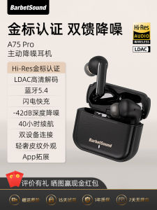 BarbetSound A75Pro Active Noise Reduction Wireless Bluetooth Earphones Golden Standard High Sound Quality In-Ear Headsets