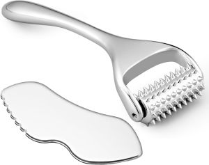 Dụng Cụ Massage Mô Sâu Bằng Con Lăn Bấm Huyệt Bằng Thép Không Gỉ Dụng Cụ Massage Mặt Gua Sha Để Chăm Sóc Da Và Thư Giãn Cơ Thể Bằng Phương Pháp Châm Cứu