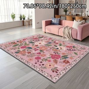 Thảm Trải Sàn Hoa Mềm Mại VIKAMA Được Vẽ Tay Nhiều Màu Sắc Họa Tiết Lá Cây Hoa Văn Nhiều Màu Sắc Chống Mài Mòn Thảm Trải Sàn Trong Nhà Cỡ Lớn Cho Phòng Ngủ Gia Đình Phòng Khách