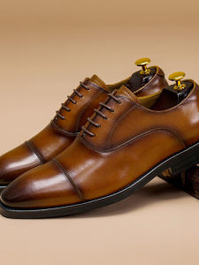 Genuine Leather Oxford Shoes for Men First Layer Cowhide Triple Seam Rubber Sole