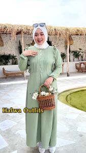 Adara Dress Muslim Warna Wanita Bahan Cringkle High Quality Tanpa Hijab Terbaru Wudhu Frendly