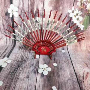 Bộ giá đũa dáng quạt trang trí gian thờ đẹp 10 đôi đũa