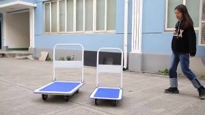 รถเข็นพับ ยูนิเงียบ.รับน้ําหนัก 600 กก. รถเข็นมัลติฟังก์ชั่น ท่อเหล็กหนา รถบรรทุกพื้นเรียบ ทนทานแข็งแรง