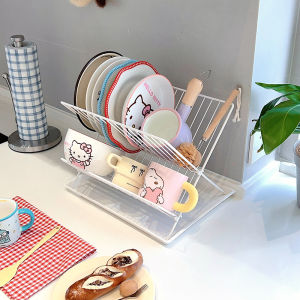 Stainless Steel Kitchen Storage Rack Dish Drainer Plate Bowl Holder No Drilling Required Utensil Organizer