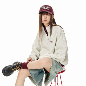 Turn Signal | Trendy New Casual High Neck Half Zip Knit Sweater