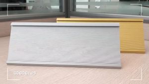 L shaped Stand Signage Aluminum Alloy Name Desk Plaque Desk Plaque Holder Office School Name Tanda Nama Meja Gold Silver