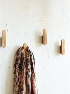 1/2/4/6Pcs Wood Towel Hooks Modern Design Wall Hooks Towel And Clothes Organization Rack For Entryway Bathroom And Bedroom