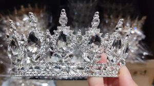 Metal Royal King Crown Queen Crown Pageant for Wedding Birthday Prom Events Kids Crystal Round Crown
