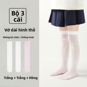 Tất bé gái MiiOW làm bằng vải nylon lưới dài đến đầu gối mỏng thoáng khí chống muỗi