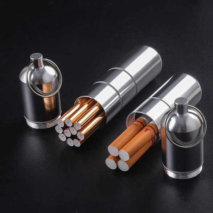 Case Bungkus Rokok Cylinder Stainless Steel Case / Kotak Rokok Tempat ...