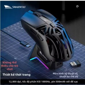 SMAILWOLF | Chuột Chơi Game Bluetooth Không Dây SMAILWOLF M8 RGB - Thiết Kế Nhẹ Chuyên Dụng Cho Thể Thao Điện Tử Độ Phân Giải 12000dpi Chức Năng Sạc Từ Tính Ba Chế Độ