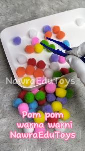 Mainan Sensory Untuk Anak: Mini Tweezers Pom Pom & Pompom Sensory Play