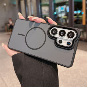 Matte Magnetic Shockproof Case For Samsung S25 S24 S26 Ultra Plus A57 A56 A36 A26 A17 A37 A16 For Magsafe Wireless Charge Cover