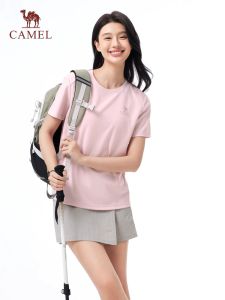 Camel Outdoor Womens Quick Dry T-shirt Round Neck Breathable Running Shirt