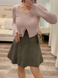 Early Autumn 2025 Sweet Japanese Style High Waist A-Line Mini Skirt Pure Color Polyester Geometric Pattern Pleated Short Skirt