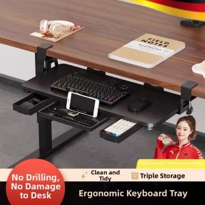 NAIFUNA | Easy-Install Under Desk Keyboard Tray Drawer Organizer