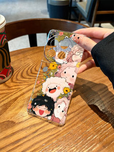 Ultra-Thin Transparent Girls Phone Case for OnePlus 13/12 Half-Cover Hard Shell Protective Case Cute Cartoon Design Anti-Fall