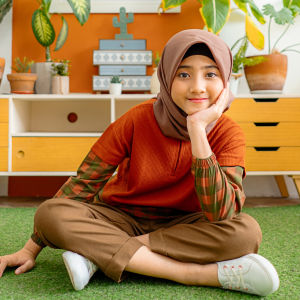 Setelan Tunik Celana Muslim Anak Remaja Perempuan Tanggung Usia 5 6 7 8 9 10 11 12 Tahun