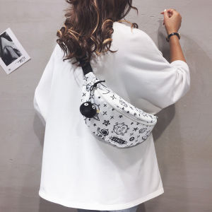 Trendy Ins Canvas Slant Crossbody Bag Womens Large Capacity Student Cute Dumpling Shape Casual Leisure Shoulder Bag